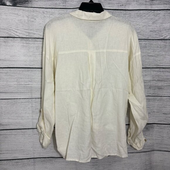 NWT Thread and Supply Linen Button Down Size L - Picture 3 of 3